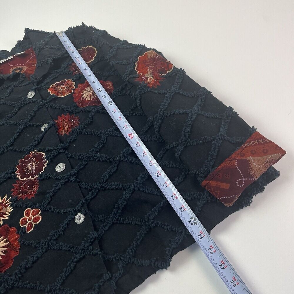 Fashion Bug Floral Embroidered Beaded Jacket 18 20 Boxy 90s Blazer Grunge - Picture 7 of 11